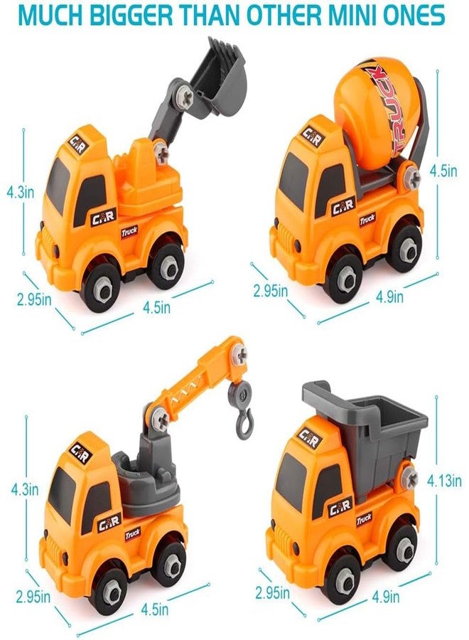 لعبة بناء DUWOL DIY - عبوة من 4 شاحنات وسيارة مع مفك براغي للأطفال، STEM للأطفال، بناء المركبات والتشييد، متعددة الألوان - Image 2